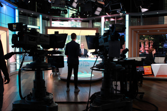 The Sunrise set at Channel 7’s Martin Place studio. 