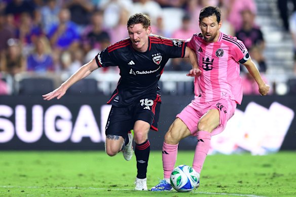 Kye Rowles and Lionel Messi.