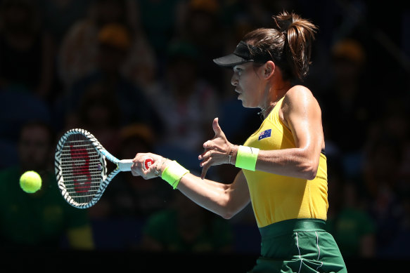Australian Ajla Tomljanovic on debut in Perth. 