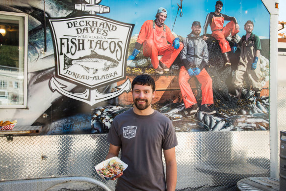 Try blackened rockfish, salmon ’n chips and beer-battered fish tacos at Deckhand Dave’s food truck.