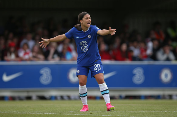 Sam Kerr at Kingsmeadow on Sunday.