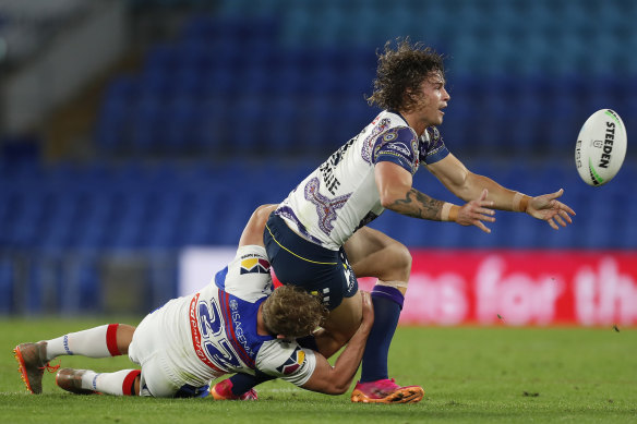 Nicho Hynes was one of the stars for the Storm in their dominating win over the Knights.