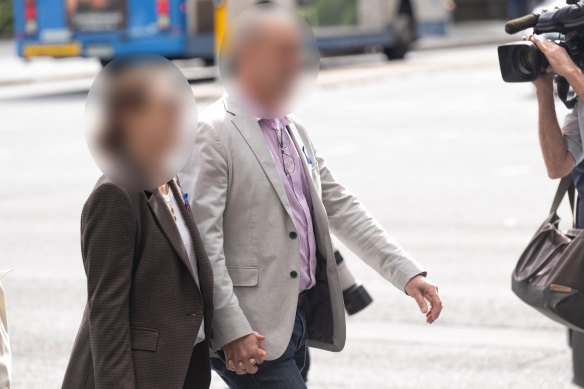 William Tyrrell’s foster parents arrive at Downing Centre Local Court on Monday.