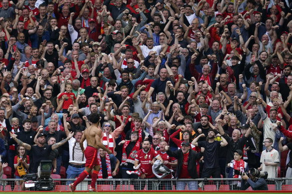Mohamed Salah scored the Reds’ second.