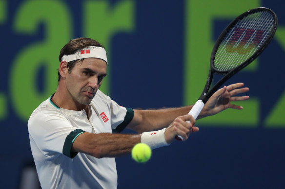 Roger Federer in action in Doha last week.