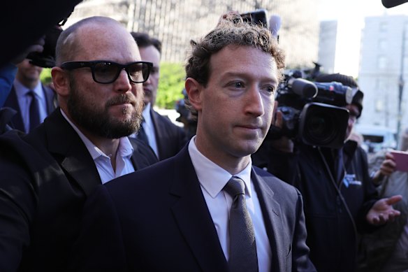 Meta CEO Mark Zuckerberg arrives for a landmark trial over whether social media platforms deliberately addict and harm children.