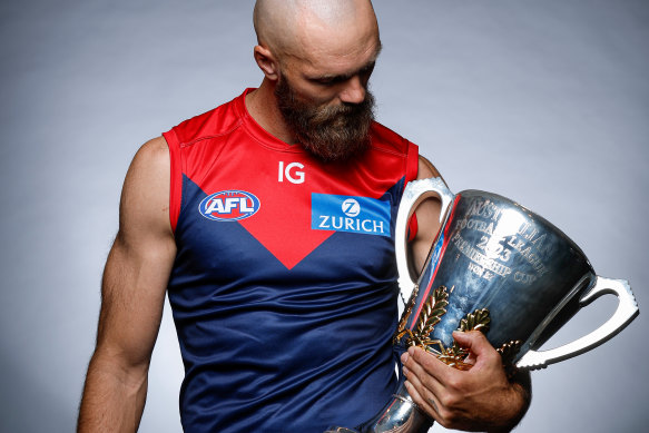 Max Gawn eyes off this year’s premiership cup.
