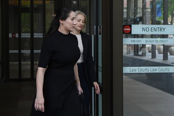 Army major Nikita Irvine leaving the Federal Court in Sydney on Thursday.