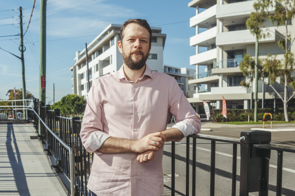 Committee for Sydney chief executive Eamon Waterford lives in a suburb full of new apartments. 