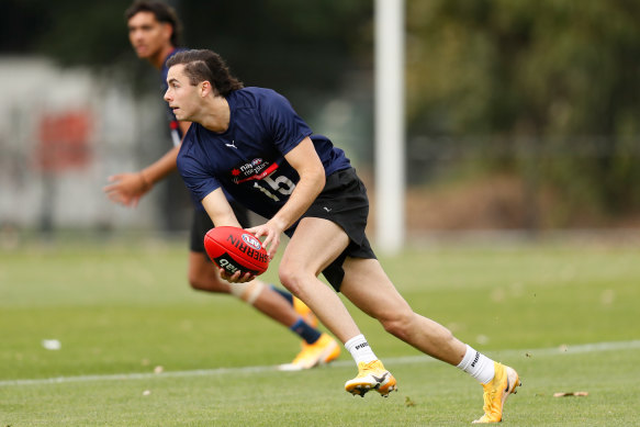 Josh Sinn in action in April during an academy training session.
