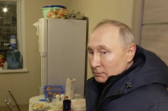 Vladimir Putin on a recent visit to Mariupol in Russian-controlled Donetsk, Ukraine.