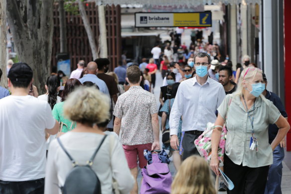 Most people in Brisbane have complied with the requirement to wear masks.