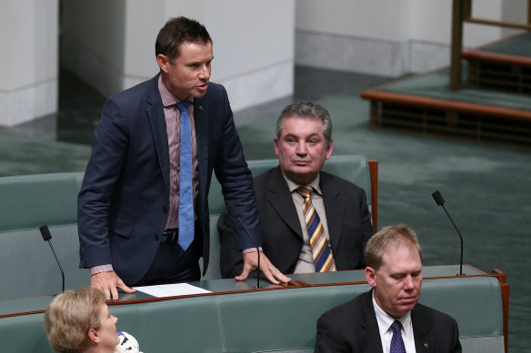 Liberal MP Andrew Laming apologises last week for his online behaviour.