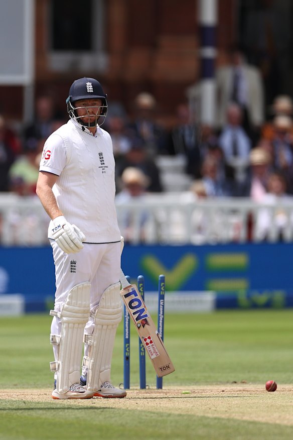 Jonny Bairstow is run out at Lord’s in 2023.