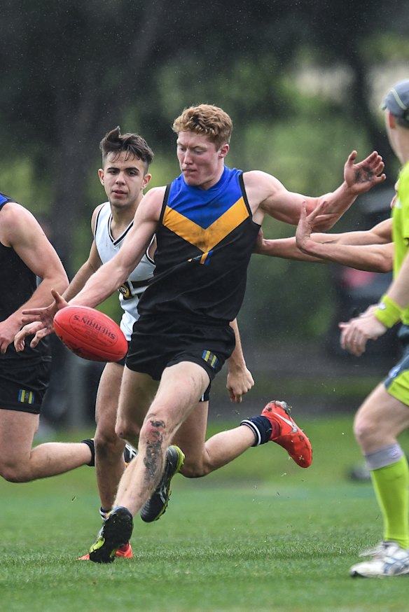 Matt Rowell, the AFL’s reigning Brownlow medallist, playing for Carey Grammar in 2019. 