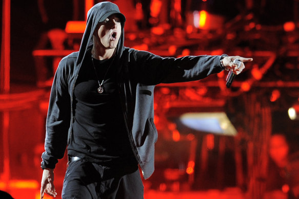 Real deal: Eminem takes centre stage.