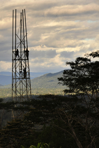 Digicel mobile towers in Papua New Guinea.