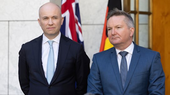 Climate Change Authority chairman Matt Kean (left) and Climate Change Minister Chris Bowen.