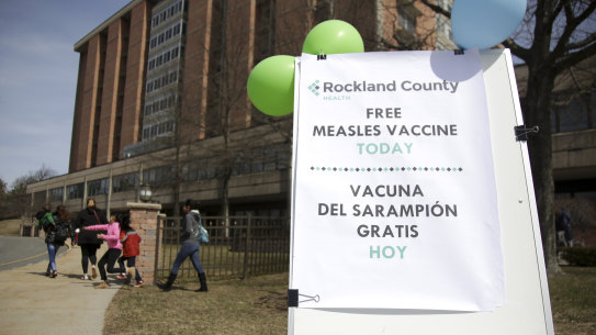 Free measles vaccines available at the Rockland health department in New York.