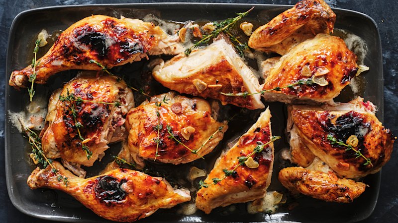 Adam Liaw’s easy roast chicken with butter, garlic and thyme