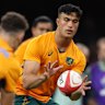 Joseph-Aukoso Suaalii in action for the Wallabies.
