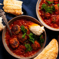 RecipeTin Eats’ smoky Spanish meatballs in chorizo sauce.