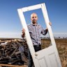 Melton Mayor Steve Abboushi with illegally dumped waste.