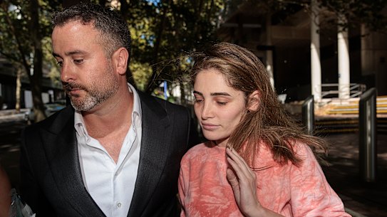 Ashlyn Nassif departs Surry Hills police station on Wednesday.