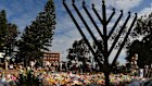 The memorial in front of the Bondi Pavilion on Wednesday.