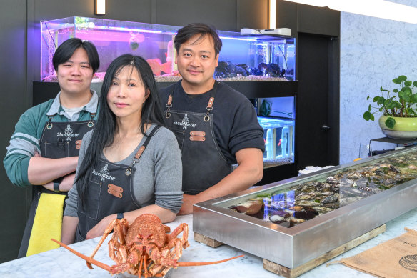 Owners of new Carlton restaurant, Muli, Van Tran and husband David Tran with their son David Tran junior, left.