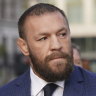 Mixed martial arts fighter Conor McGregor outside the High Court in Dublin, Ireland, Thursday, Nov. 21, 2024. (Brian Lawless/PA via AP)