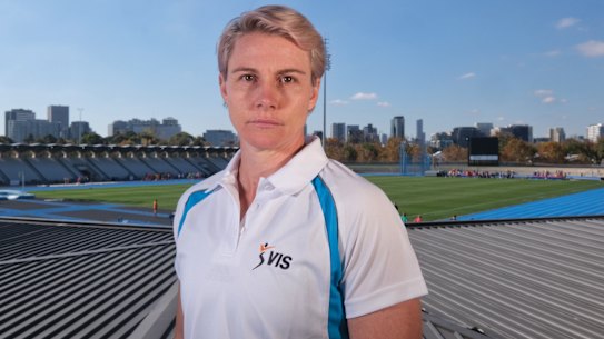 Kathryn Mitchell at the Victorian Institute of Sport at Lakeside Stadium.