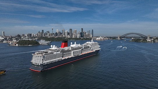 Queen Anne, one of Cunard’s ships. The cruise line will no longer base its ships in Australia, instead only visiting on world voyages.