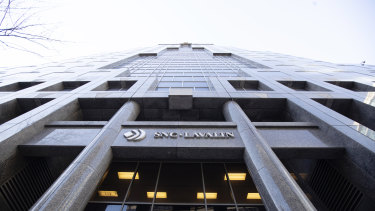 SNC-Lavalin's headquarters in Montreal, in the province of Quebec where Justin Trudeau has his parliamentary seat.