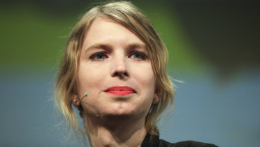 Chelsea Manning on stage in Berlin in May.