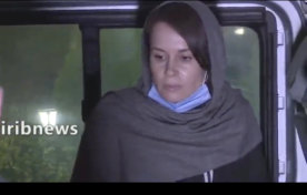 Iranian State TV aired footage showing Kylie Moore-Gilbert at an airport in Tehran after her release.