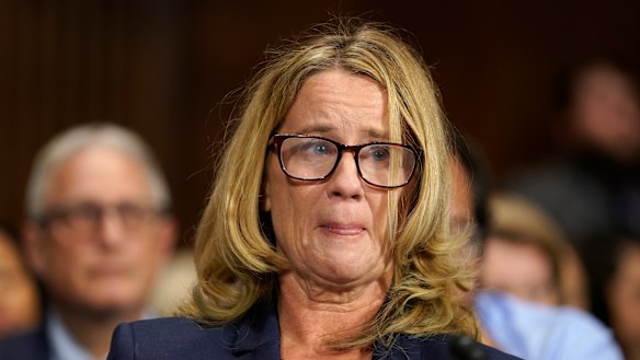 Christine Blasey Ford testifies before the Senate Judiciary Committee.