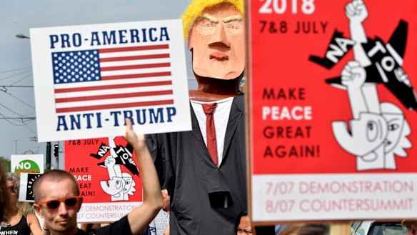 Protesters demonstrate in Brussels on Saturday.