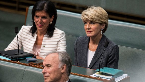 Member for Chisholm  Julia Banks with the member for Curtain, Julie Bishop.