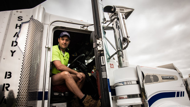 Interstate truck driver Simon Lenehan said it was difficult keeping up with the rigorous COVID-19 testing regime. 