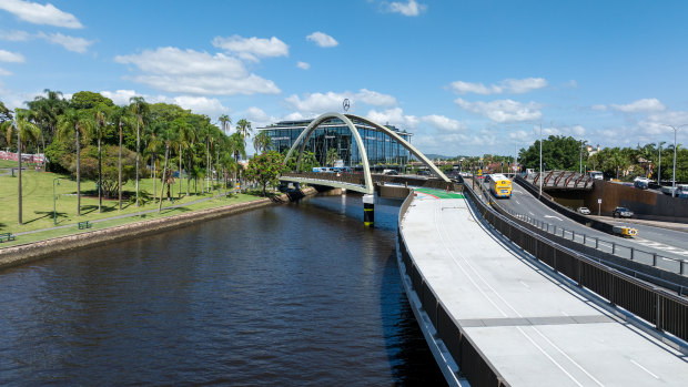 The Breakfast Creek green bridge, also officially known as Yowoggera, opened on February 10, 2024.