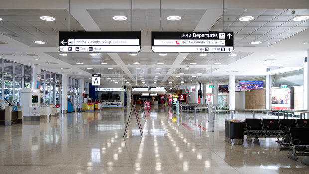 Sydney Airport’s International Terminal in October. The airline industry has been hit hard by the travel restrictions imposed by governments to curb the spread of COVID-19. 