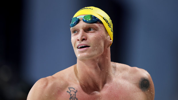 Cody Simpson has qualified fifth fastest for Tuesday’s 100m butterfly final. 