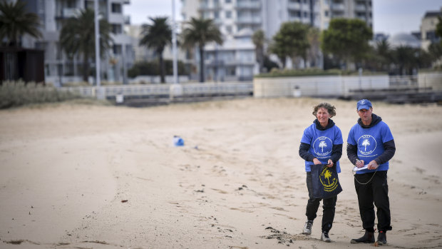 Ross and Romana Headifen at Port Melbourne beach.