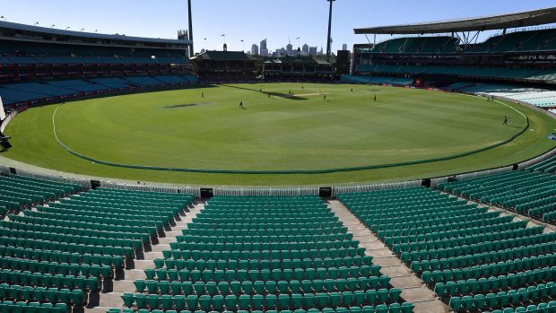 The empty stands during the ODI between Australia and New Zealand in Sydney on March 13.