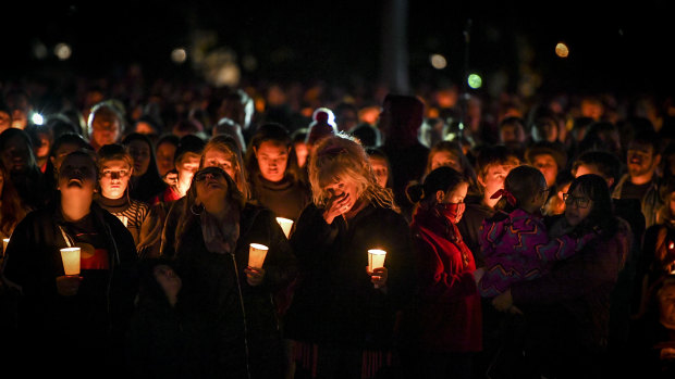 Thousands attend a candlelight vigil in solidarity for Eurydice Dixon. 