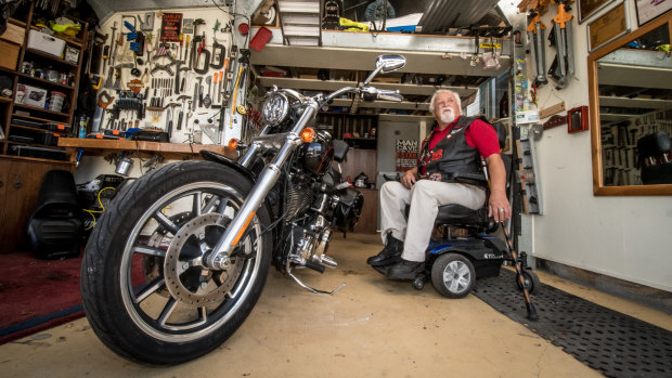 Disabled pensioner and former firefighter Alan Francis of Symonston, who parked his motorbike at the Canberra Hospital recently in a 3-hour disabled spot for an appointment and left his sticker on the bike. He returned to a $600 parking fine. 