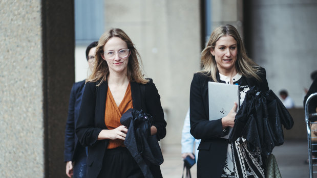 Investigative journalist Charlotte Grieve arrives at the Federal Court of Australia to give evidence.