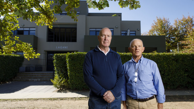 Lagani Apartments body corporate members Andrew McLeod and Lewis Rushbrook. 
