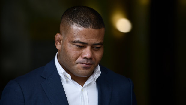 Tolu Latu arrives at Downing Centre Local Court on June 14. 